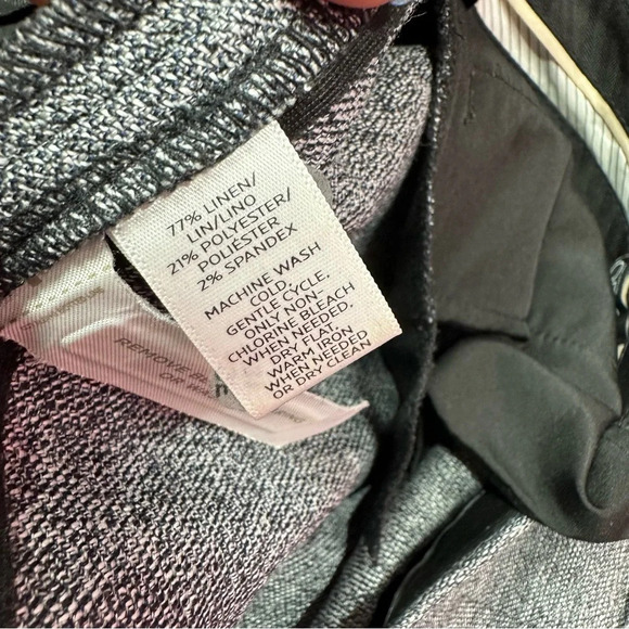 ann taylor LOFT marisa trouser sz 4 black white tweed linen blend preppy office - Picture 6 of 10